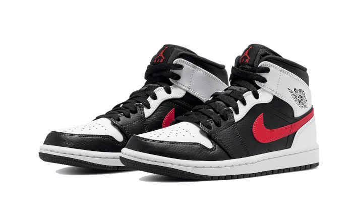 Air Jordan 1 Mid Black Chile Red White - FashstoreCZ
